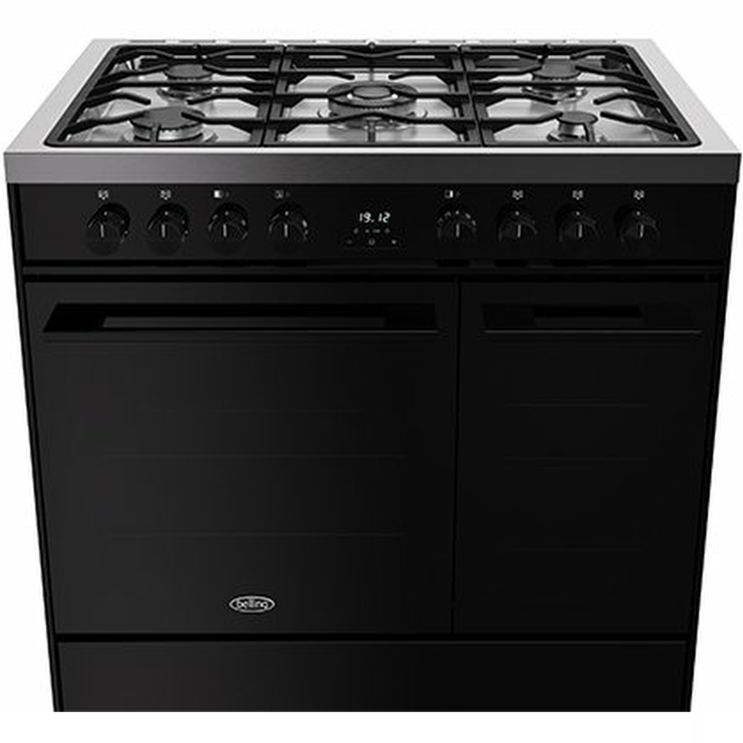 Belling Vision+ 90DFT Black Steel Dual Fuel Range Cooker