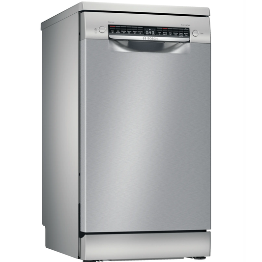 Bosch SPS4HKI45G Brushed Steel 45cm 9 Place Setting  ( E Rated 8.5 Litres ) Slimline Dishwasher