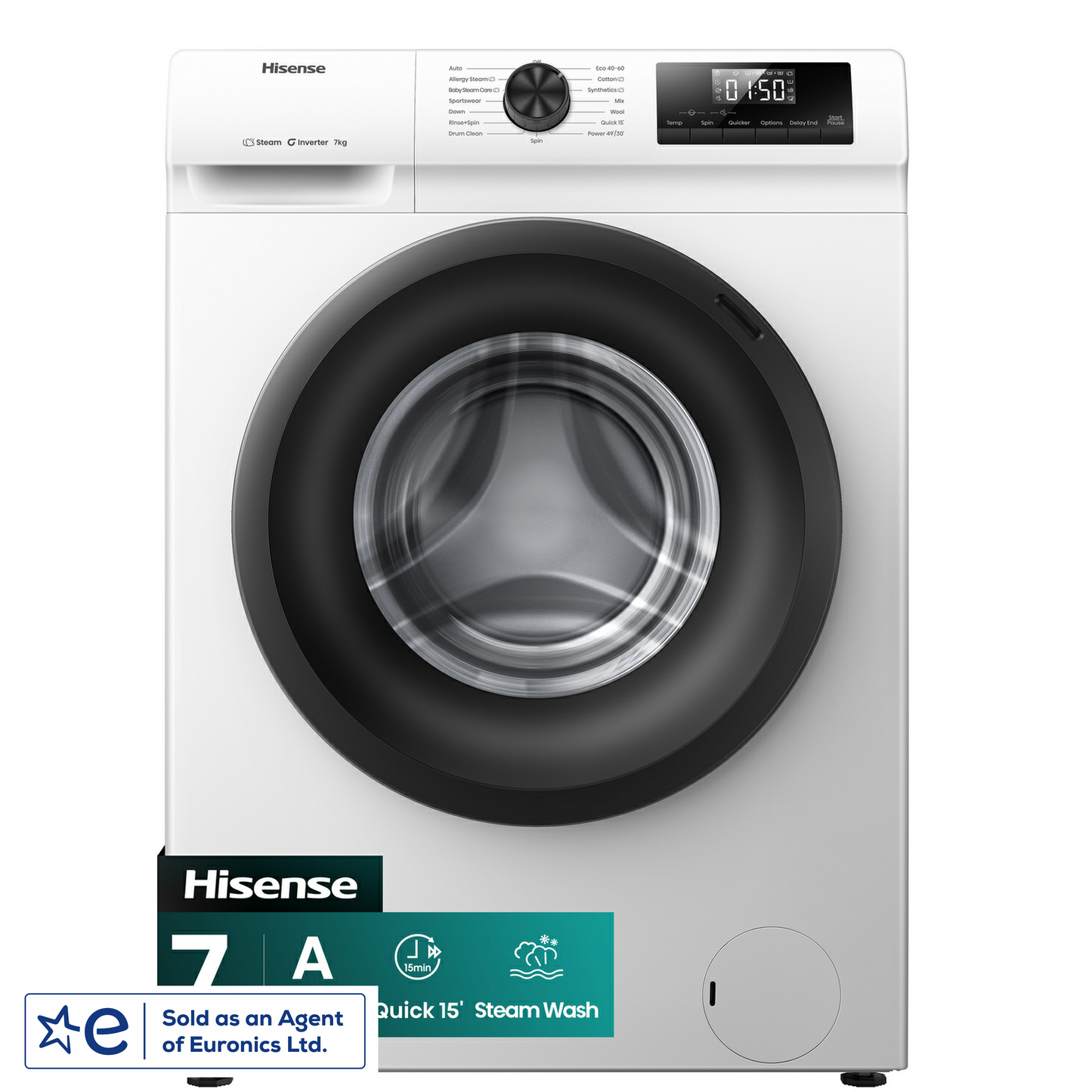 Hisense WF1Q7021BW 1200 Spin 7Kg Load Washing Machine ( Shallow Depth Only 43.5cm )