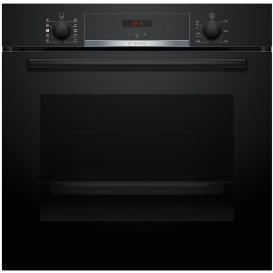 Bosch HQA534BB3B ( Series 4 ) Black Built-In Single Fan Oven With Added Steam