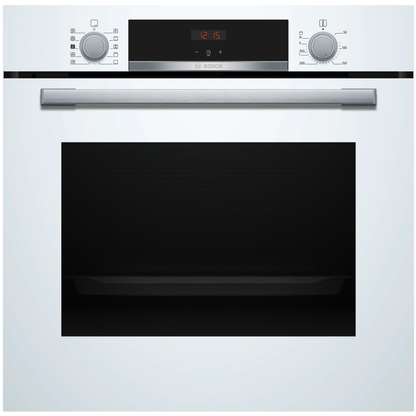Bosch HQA534BW3B ( Series 4 ) White Built-In Single Fan Oven With Added Steam