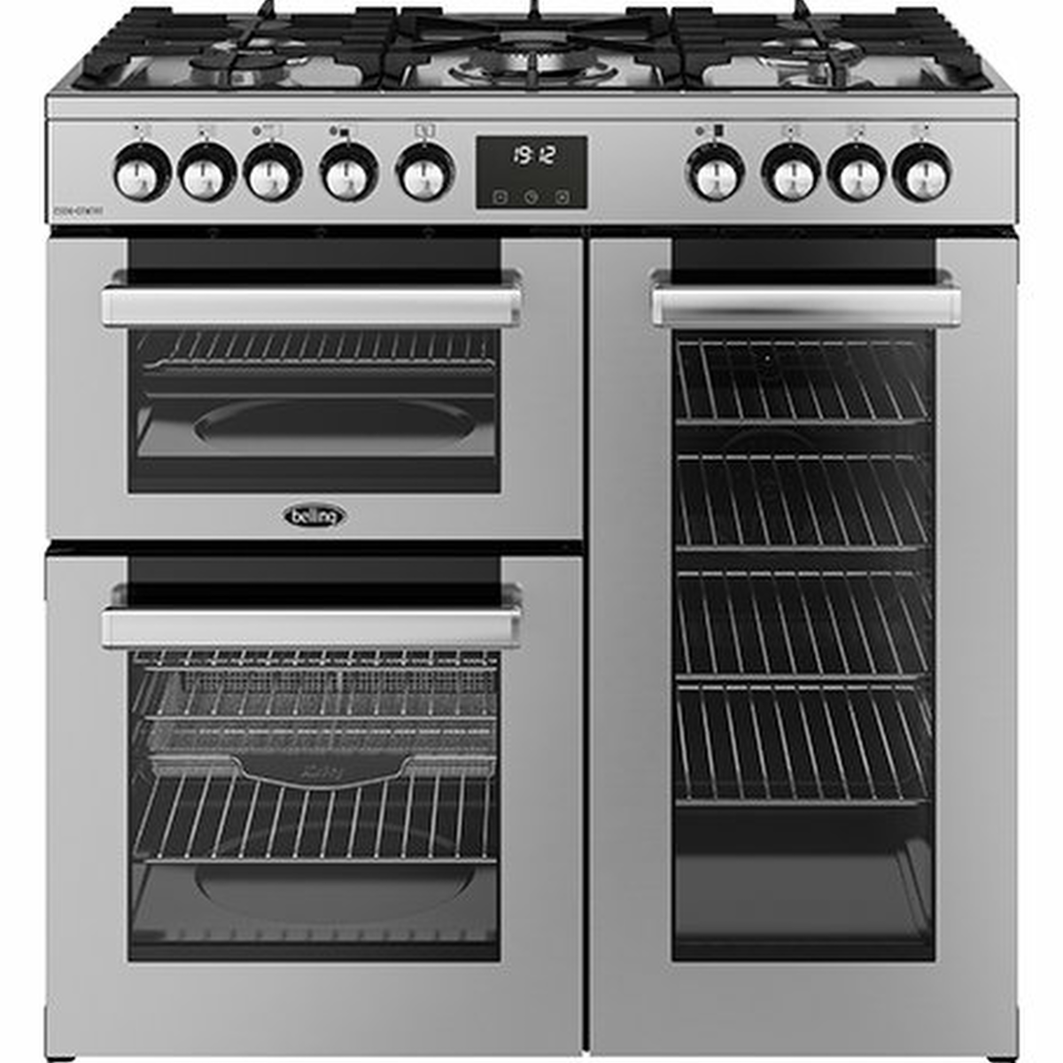 Belling Cookcentre 90DFT Stainless Steel Dual Fuel Range Cooker