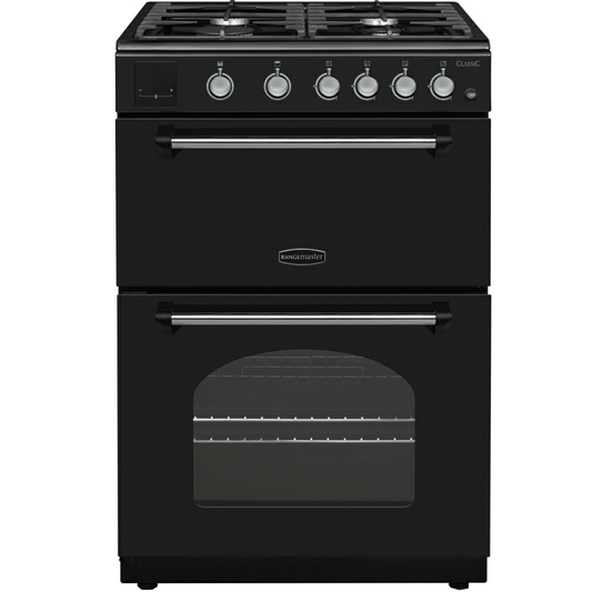 Rangemaster CLA60NGFBL/C Black 60cm Mini Range All Gas Cooker