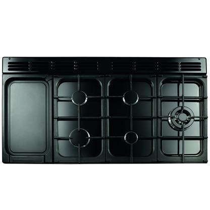 Rangemaster CLDLO110DFPMGR/AB1 Classic Deluxe Mineral Green / Antique Brass Dual Fuel Range Cooker