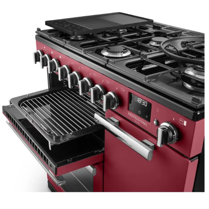 Rangemaster PRDL90DFPBOR/CM1 Professional Deluxe Bordeaux Dual Fuel Range Cooker